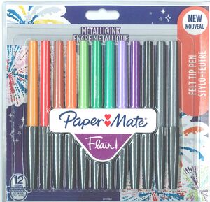 BLISTER 12 ROTULADORES NYLON METALICO PAPERMATE