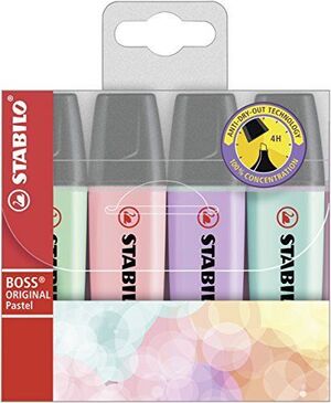 MARCADOR STABILO BOSS PASTEL ESTUCHE DE 4 ONIDADES