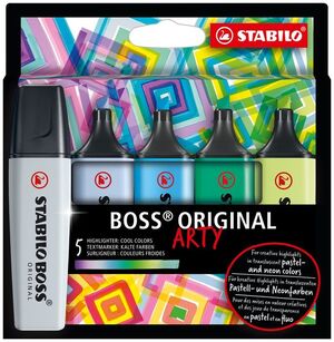 MARCADOR FLUORESCENTE STABILO BOSS ARTY LINE 5 COLORES FRIOS