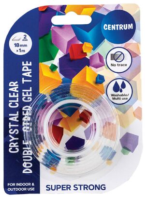 CINTA ADHESIVA DOBLE CARA TRANSPARENTE 18MMX1MTR CENTRUM