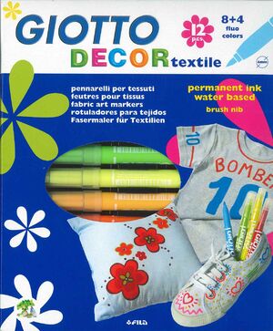 ROTULADORE GIOTTO DECOR TEXTILES 12 COLORES