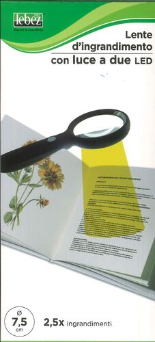 LUPA 7,5CM 2,5X CON LED LEBEZ 1137