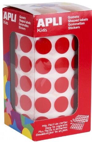 GOMETS CIRCULOS MEDIANOS ROJO 15MM APLI REF.4857