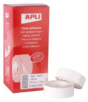 CINTA ADHESIVA 19X33 BLANCA APLI 12277