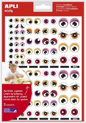 GOMETS OJOS ROSA/NARANJA APLI REF.13855