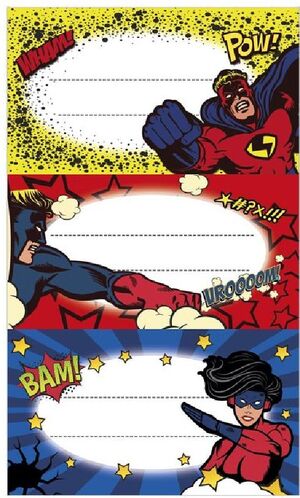 ETIQUETAS ESCOLARES SUPER HEROES ARGUVAL