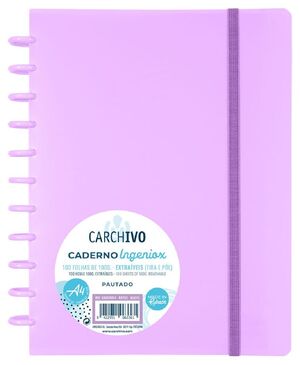 CUADERNO 5MM A5 100H CARCHIVO INGENIOX MALVA