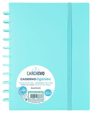 CUADERNO 5MM A5 100H CARCHIVO INGENIOX VERDE MENTA