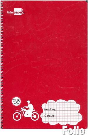 CUADERNO 2 RAYAS FOLIO 80 HOJAS LIDERPAPEL 51699