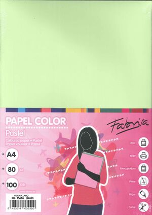 PAPEL A4 VERDE CLARO 100H 80GR FABRISA