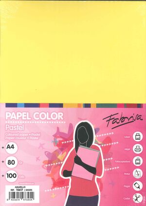 PAPEL A4 AMARILLO 100H 80GR FABRISA