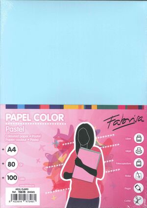 PAPEL A4 AZUL CLARO 100H 80GR FABRISA