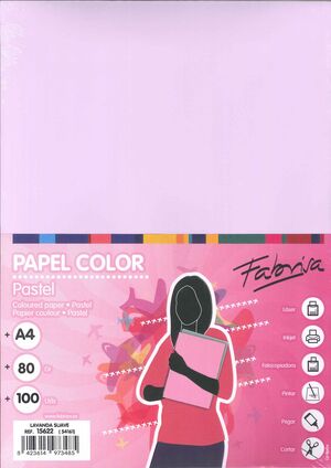 PAPEL A4 LAVANDA SUAVE 100H 80GR FABRISA