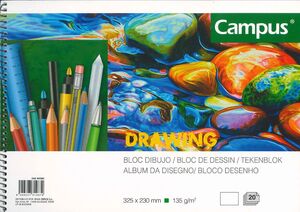 BLOCK DIBUJO A4 LISO ESPIRAL CAMPUS 