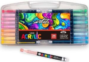 ESTUCHE 36 ROTULADORES ACRILICO PINCEL ARTIST