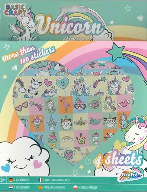 PEGATINAS UNICORNIO 4 HOJAS. Scrapbooking. Todo Hobby La Clave sl