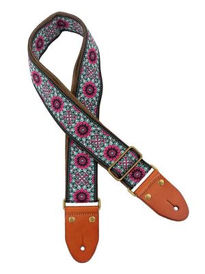 CORREA GUITARRA GAUCHO AUTÉNTICO DELUXE TRADICIONAL 50MM HEBILLA LATÓN BK/BU/PK