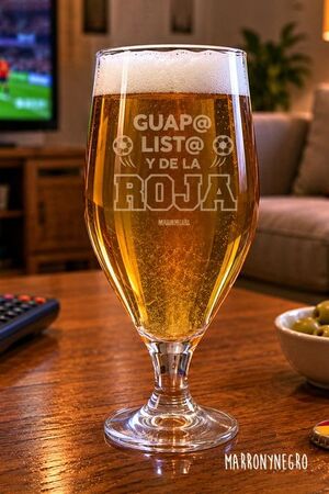 COPA DE CERVEZA GUAP@, LIST@ Y DE LA ROJA