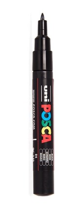 UNI POSCA ROTULADOR FINO 0,7 PC-1M NEGRO