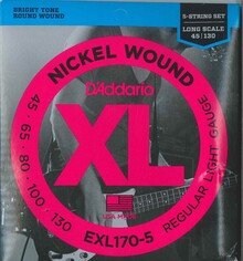 DADDARIO BAJO ELECTRICO 045-130 EXL170-5 LONG SCALE (JGO.)