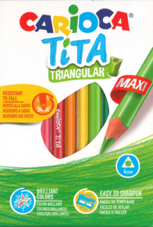 LAPICES 12 COLORES JUMBO TRIANGULAR CARIOCA TITA 