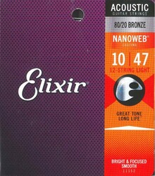 ELIXIR ACUSTICA 12 CUERDAS 010-047 BRONZE NANOWEB